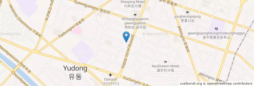 Mapa de ubicacion de 현대치과의원 en كوريا الجنوبية, 전라남도, غوانغجو, 북구.