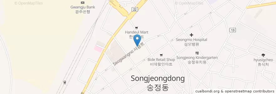Mapa de ubicacion de 호산치과의원 en Corea Del Sud, Sud Jeolla, Gwangju, 광산구.