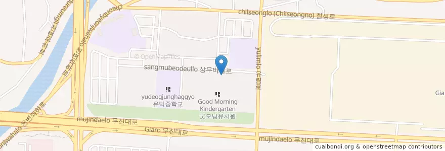 Mapa de ubicacion de 허웅치과의원 en Südkorea, Jeollanam-Do, Gwangju, 서구.