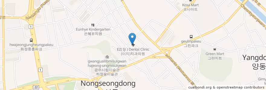 Mapa de ubicacion de 효치과의원 en Südkorea, Jeollanam-Do, Gwangju, 서구.