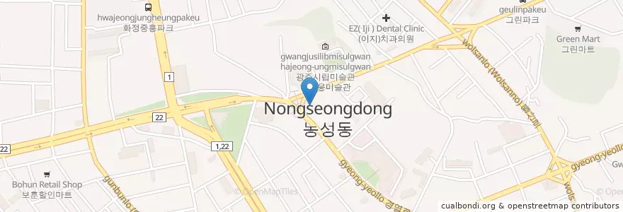 Mapa de ubicacion de 메디필치과 en Südkorea, Jeollanam-Do, Gwangju, 서구.