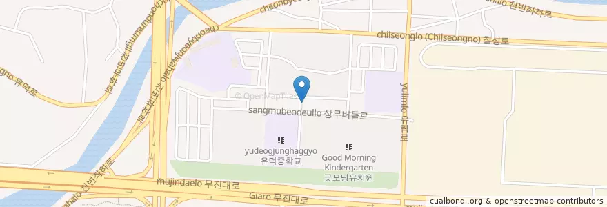 Mapa de ubicacion de 김재덕치과의원 en Corea Del Sud, Sud Jeolla, Gwangju, 서구.