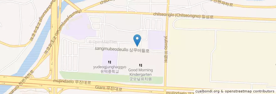 Mapa de ubicacion de 조소아청소년과 en Zuid-Korea, Jeollanam-Do, Gwangju, 서구.