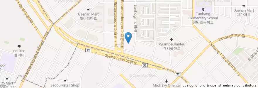 Mapa de ubicacion de 조이소아병원 en Corea Del Sur, Daejeon, 서구, 탄방동.