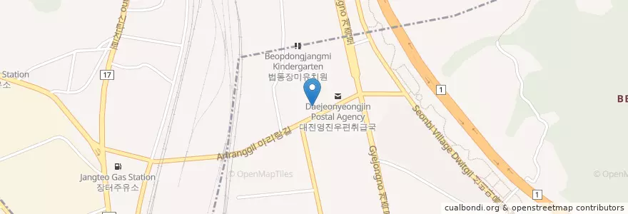 Mapa de ubicacion de 김병철한의원 en 韩国/南韓, 大田, 大德區, 회덕동.