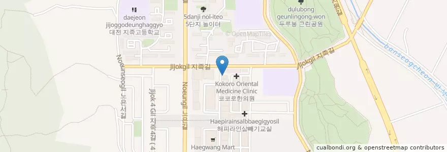 Mapa de ubicacion de 송미령한의원 en كوريا الجنوبية, دايجيون, 유성구, 노은동.