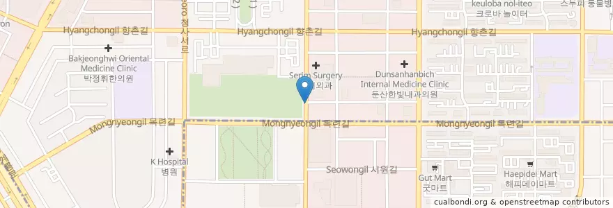 Mapa de ubicacion de 충청외과 en 대한민국, 대전, 서구, 둔산동.