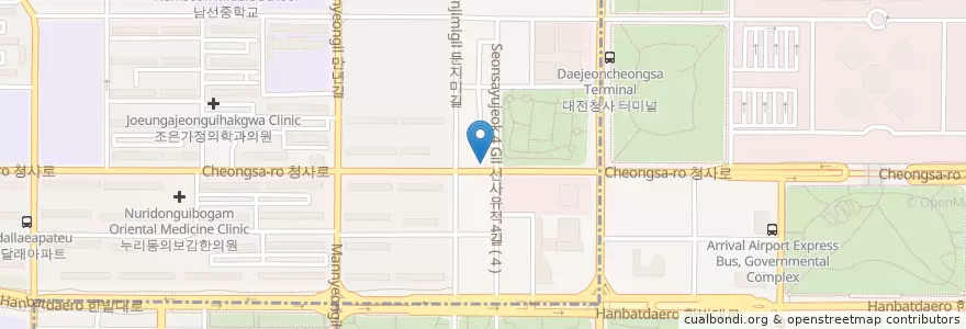 Mapa de ubicacion de 선사세브란스성형외과 en Korea Selatan, Daejeon, 서구.