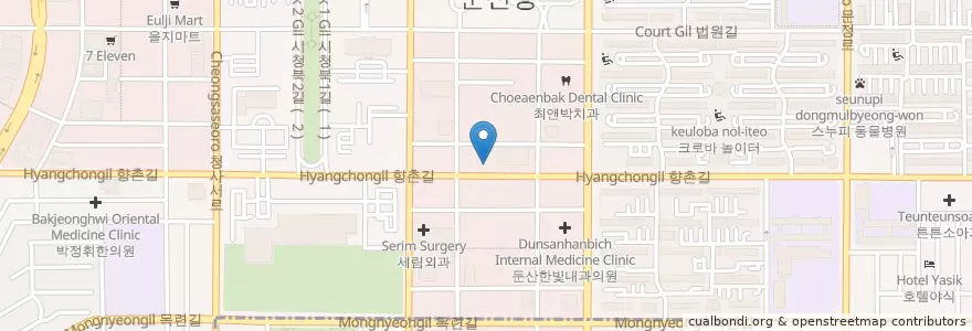 Mapa de ubicacion de 아이별치과 en Coreia Do Sul, Daejeon, 서구, 둔산동.