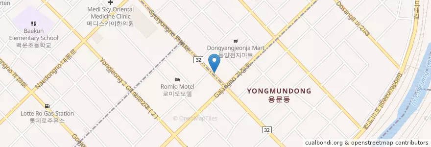 Mapa de ubicacion de 서울항외과 en Coreia Do Sul, Daejeon, 서구, 탄방동.