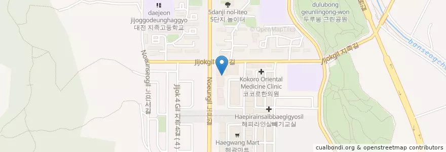 Mapa de ubicacion de 노은산부인과 en 대한민국, 대전, 유성구, 노은동.