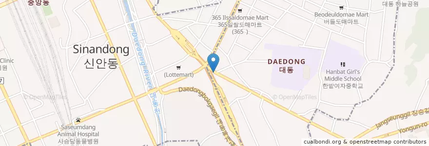 Mapa de ubicacion de 안두원신경정신과 en Korea Selatan, Daejeon, 동구, 중앙동.