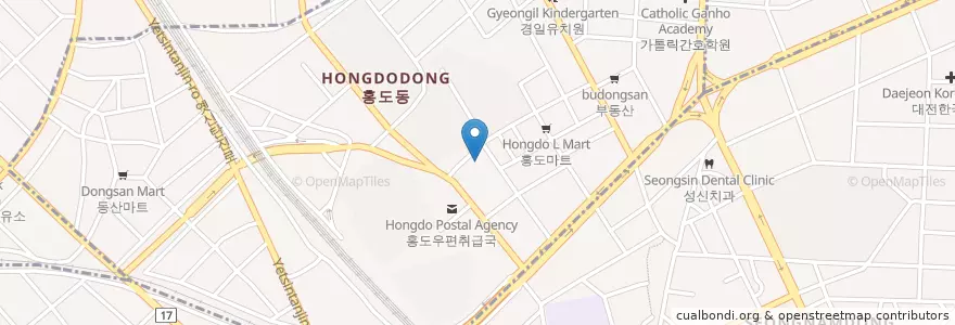 Mapa de ubicacion de 조성현가정의학과의원 en كوريا الجنوبية, دايجيون, 동구, 홍도동.