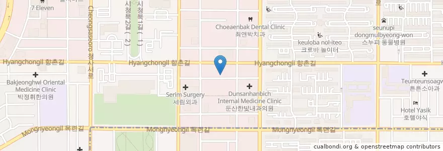 Mapa de ubicacion de 아이리더한의원 대전점 en Coreia Do Sul, Daejeon, 서구, 둔산동.