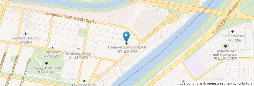 Mapa de ubicacion de 대전요양병원 en Corea Del Sur, Daejeon, 유성구, 온천동.