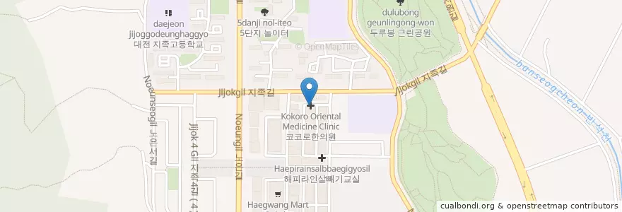 Mapa de ubicacion de 코코로한의원 en Zuid-Korea, Daejeon, 유성구, 노은동.
