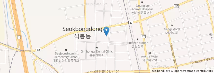 Mapa de ubicacion de 인당한의원 en Corée Du Sud, Daejeon, 대덕구, 석봉동.