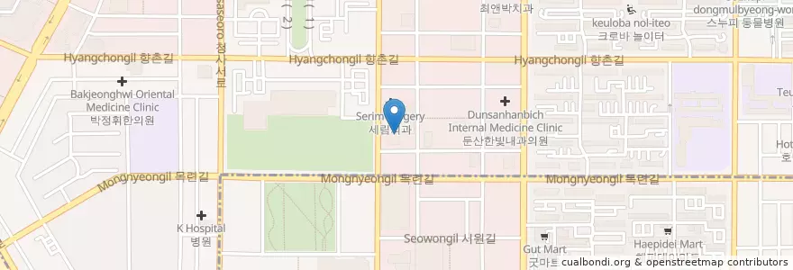 Mapa de ubicacion de 준치과 en Республика Корея, Тэджон, 서구, 둔산동.