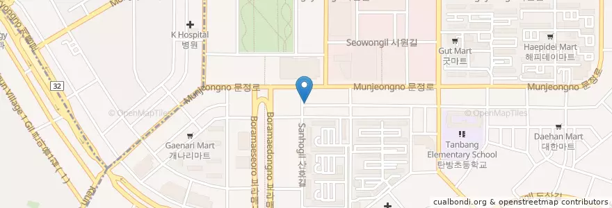 Mapa de ubicacion de 다산미 치과의원 en Corea Del Sur, Daejeon, 서구, 탄방동.