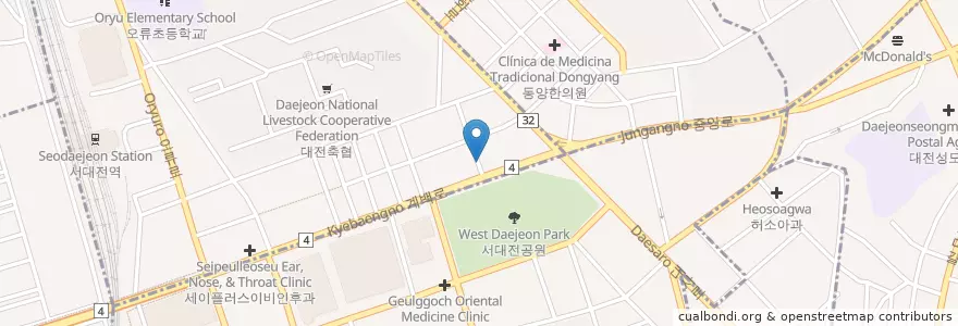 Mapa de ubicacion de 세이조은의원 en كوريا الجنوبية, دايجيون, 중구, 오류동.