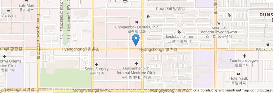 Mapa de ubicacion de 서동호치과 en Coreia Do Sul, Daejeon, 서구, 둔산동.