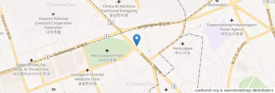 Mapa de ubicacion de 제일안과 en 대한민국, 대전, 중구.
