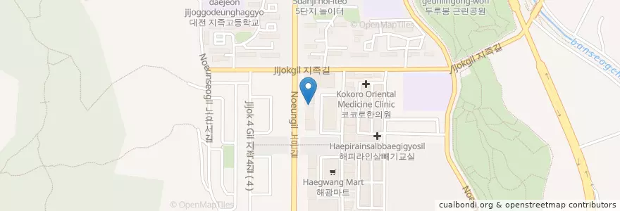 Mapa de ubicacion de 눈부신성형외과피부과 en Korea Selatan, Daejeon, 유성구, 노은동.