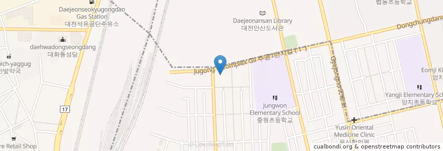 Mapa de ubicacion de 탐라한의원 en 大韓民国, 大田, 大徳区.