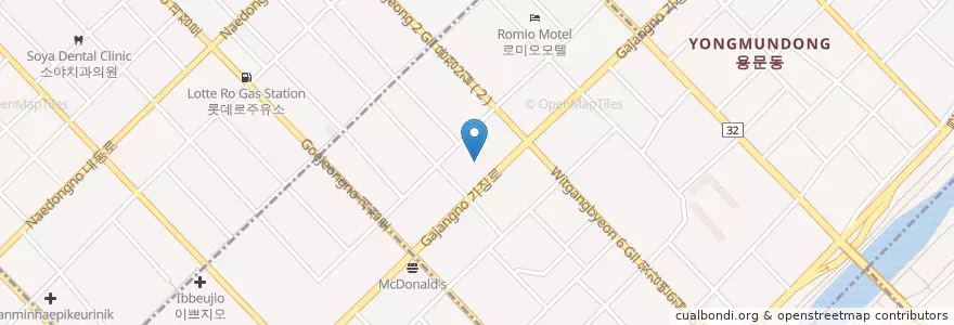 Mapa de ubicacion de 가톨릭병원 en Corée Du Sud, Daejeon, 서구.