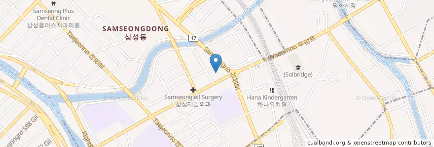 Mapa de ubicacion de 삼성미소의원 en Corea Del Sud, Daejeon, 동구, 삼성동.