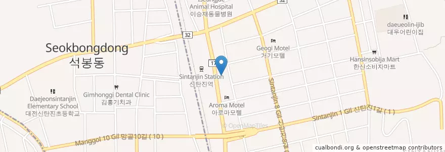 Mapa de ubicacion de 신탄진우리한의원 en Республика Корея, Тэджон, 대덕구.