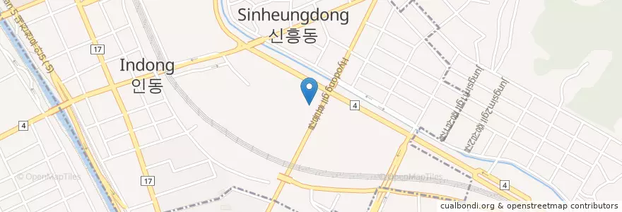 Mapa de ubicacion de 사랑방한의원 en Zuid-Korea, Daejeon, 동구, 신인동.
