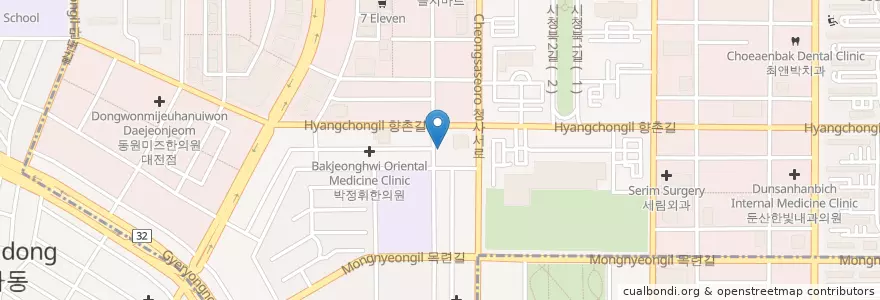 Mapa de ubicacion de 파인트리치과병원 en Республика Корея, Тэджон, 서구, 둔산동.