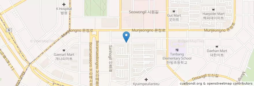Mapa de ubicacion de 세브란스의원 en Corea Del Sur, Daejeon, 서구, 탄방동.