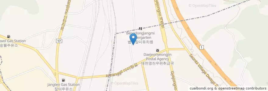 Mapa de ubicacion de 천주교법동성당 en 대한민국, 대전, 대덕구, 회덕동.
