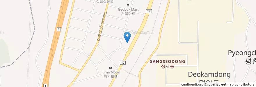 Mapa de ubicacion de 신탄진한일병원 en Korea Selatan, Daejeon, 대덕구, 덕암동.