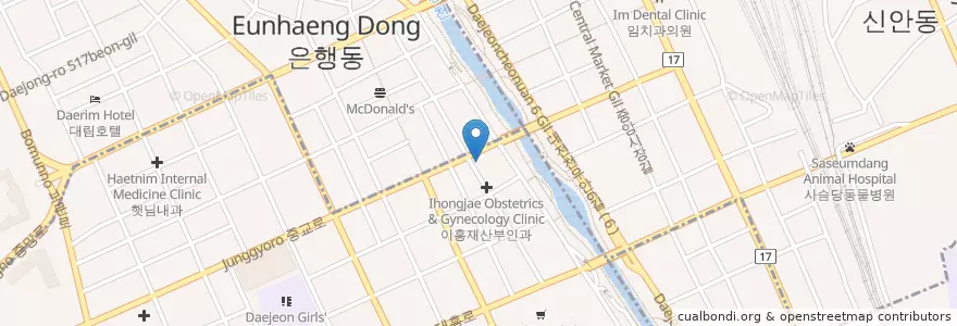 Mapa de ubicacion de 김가축병원 en 대한민국, 대전, 동구.