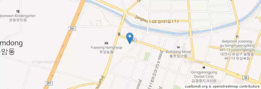 Mapa de ubicacion de 계룡가축병원 en Südkorea, Daejeon, 유성구, 온천동.