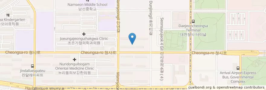 Mapa de ubicacion de 월평동물병원 en 大韓民国, 大田, 西区, 월평동.