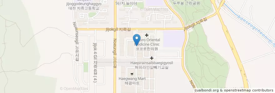 Mapa de ubicacion de 노은동물병원 en 대한민국, 대전, 유성구, 노은동.