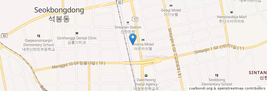 Mapa de ubicacion de 신탄진동물병원 en Corée Du Sud, Daejeon, 대덕구.