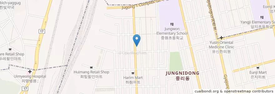 Mapa de ubicacion de 스마일동물병원 en 韩国/南韓, 大田, 大德區, 중리동.