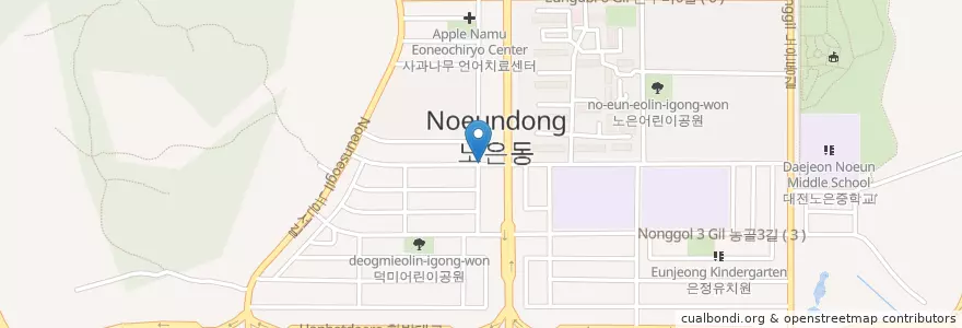 Mapa de ubicacion de 수사랑동물병원 en Corea Del Sur, Daejeon, 유성구, 노은동.