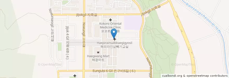 Mapa de ubicacion de 해피라인살빼기교실 en Corea Del Sur, Daejeon, 유성구, 노은동.