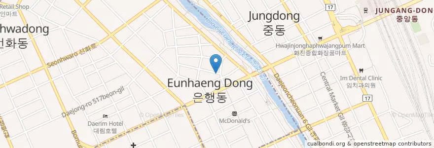 Mapa de ubicacion de 쇼킹살빼기교실 en كوريا الجنوبية, دايجيون, 동구.