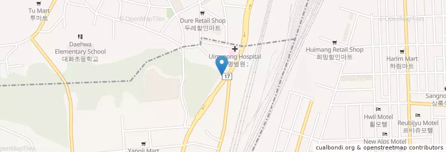 Mapa de ubicacion de 누리치과의원 en Corée Du Sud, Daejeon, 대덕구, 오정동.