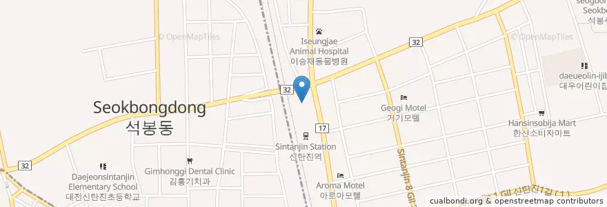 Mapa de ubicacion de 연합치과 en 大韓民国, 大田, 大徳区, 석봉동.