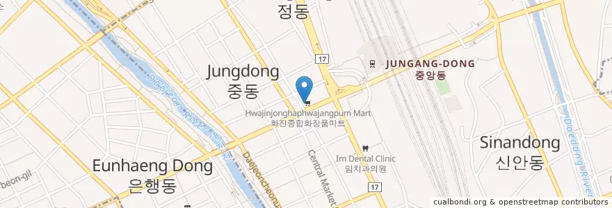 Mapa de ubicacion de 박치과의원 en 大韓民国, 大田, 東区, 중앙동.