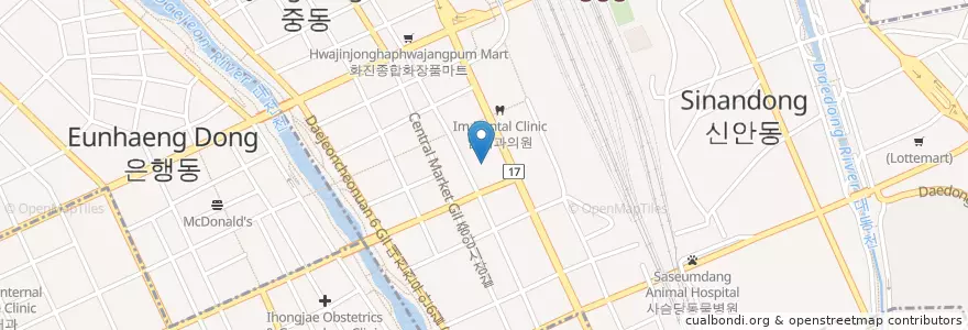 Mapa de ubicacion de 서병준치과의원 en 韩国/南韓, 大田, 東區, 중앙동.