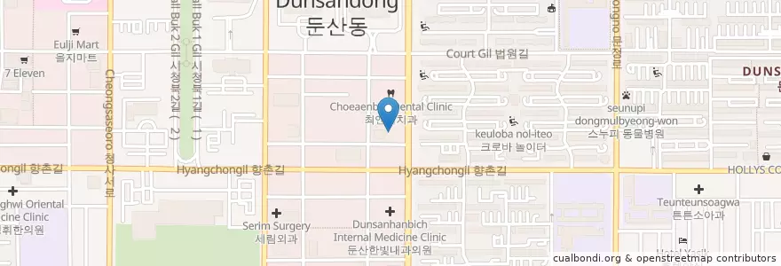 Mapa de ubicacion de 애덴치과 en 大韓民国, 大田, 西区, 둔산동.